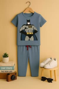 Palazzo Sets Dorio Ribbed Cotton Material Baby Batman(3-4)