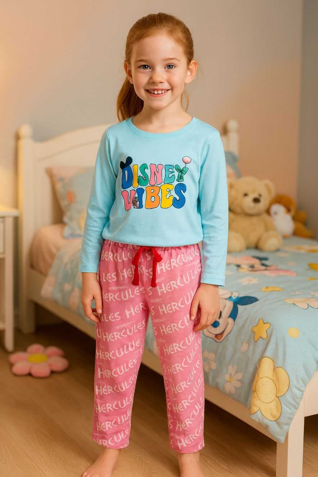 Cozy & Cute Full Sleeves Sets – 100% Cotton - Sky Blue(5-6) - Image 2