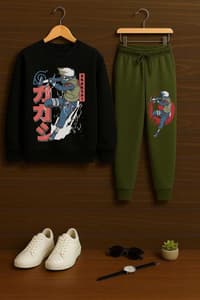 Premium Naruto Kids Loopknit Set - Perfect For Winters - Black(5-6)