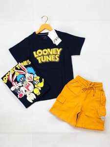 PREMIUM CARGO SHORTS SET Black Looney Tunes(3-5)