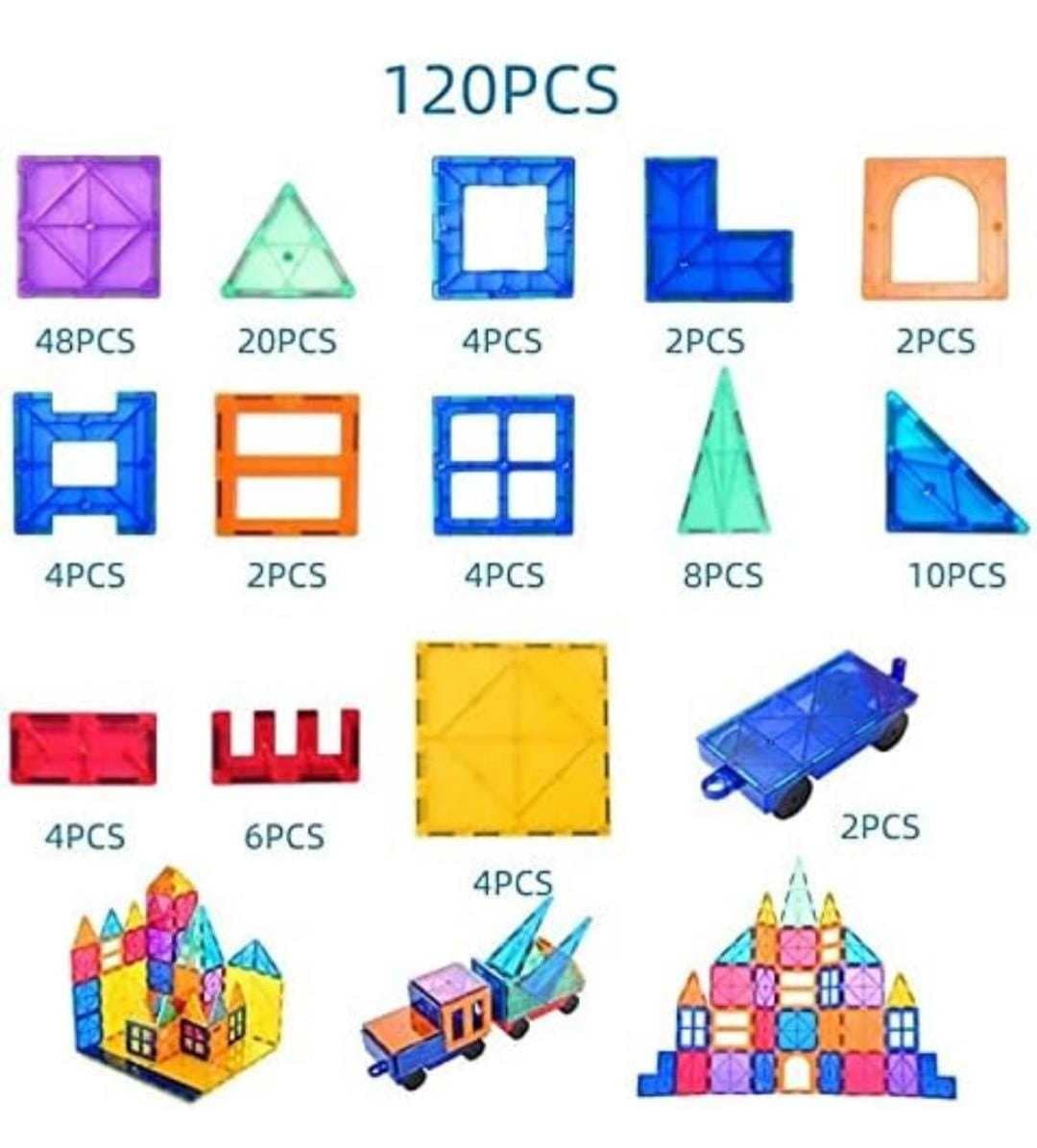 Magnetic Tiles 120Pcs - Image 3