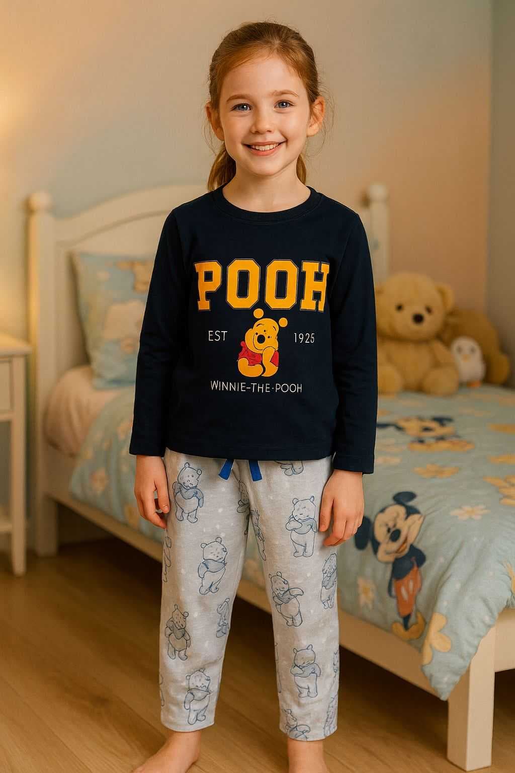 Cozy & Cute Full Sleeves Sets – 100% Cotton - Pooh(5-6) - Image 2