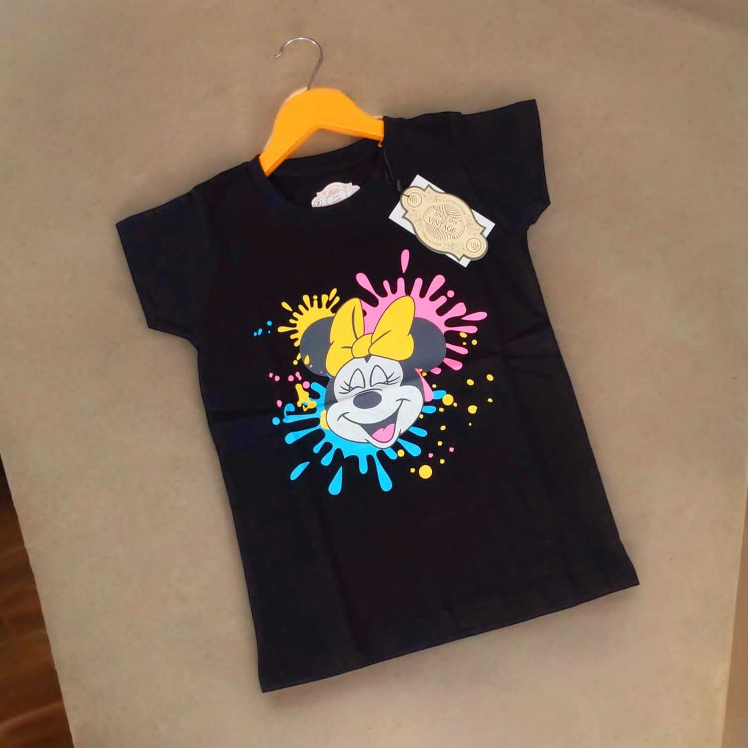 Girls Premium Tshirts Black Mickey Mouse(3) - Image 1