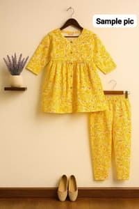 Sanganeri Cotton Sets 100% Cotton(2/Yellow)