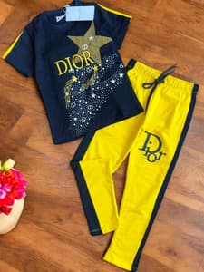 Trendy Pants Tshirt Collection for Girls(3-4/Black)
