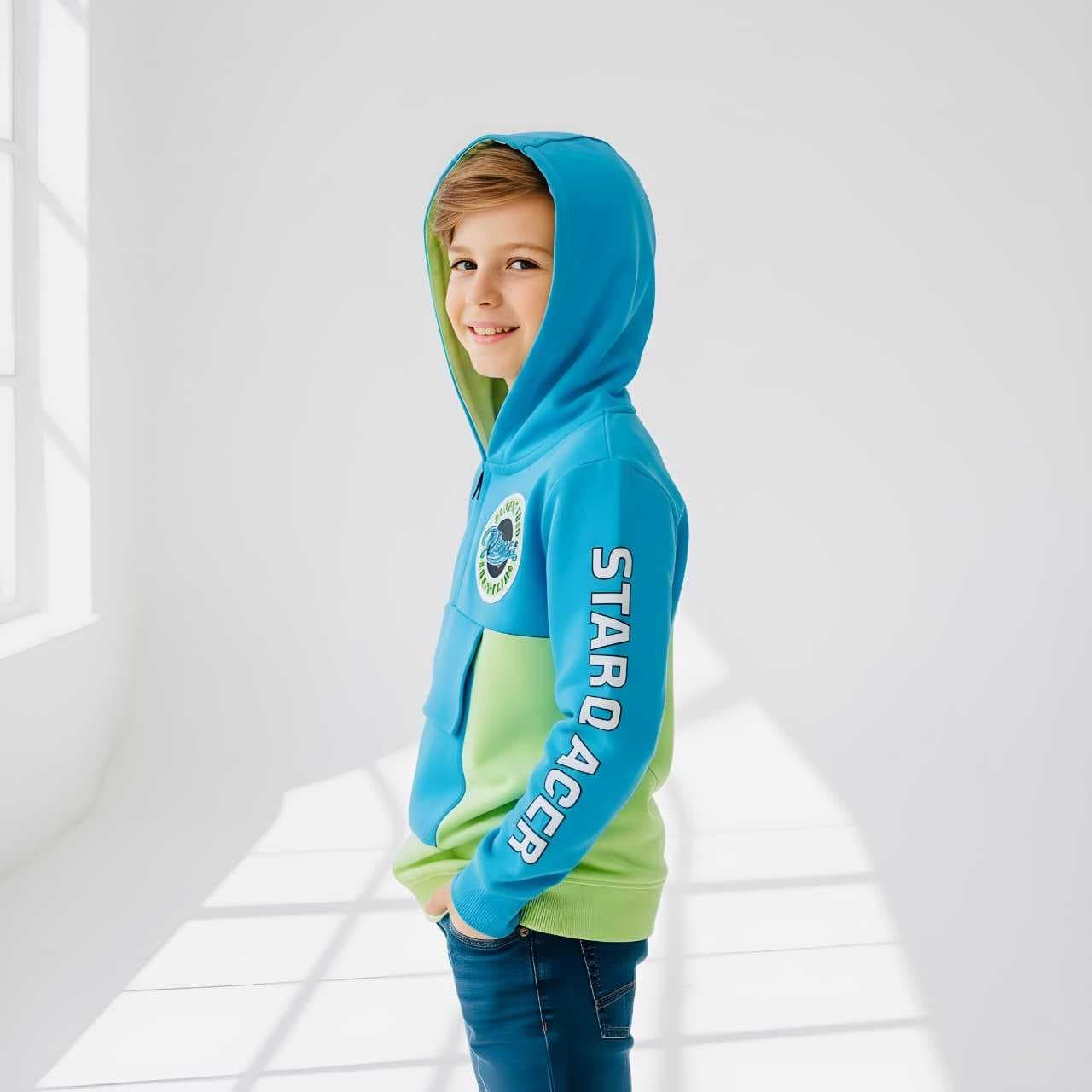 Kids Zipper Hoodie - Blue(3-4 years) - Image 2