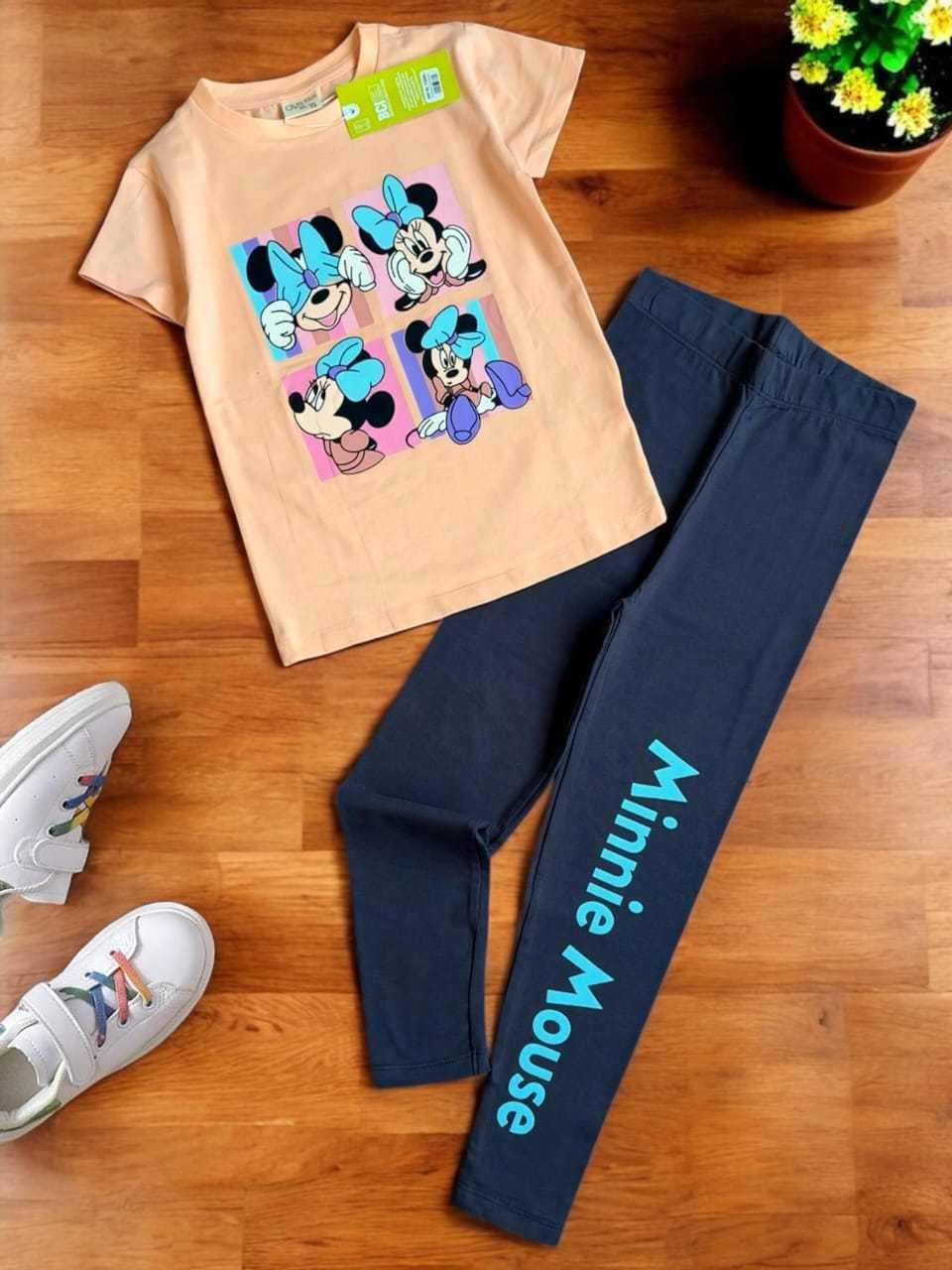 Premium Girls Summer Print Cute Legging Set Mickey Mouse(5) - Image 2