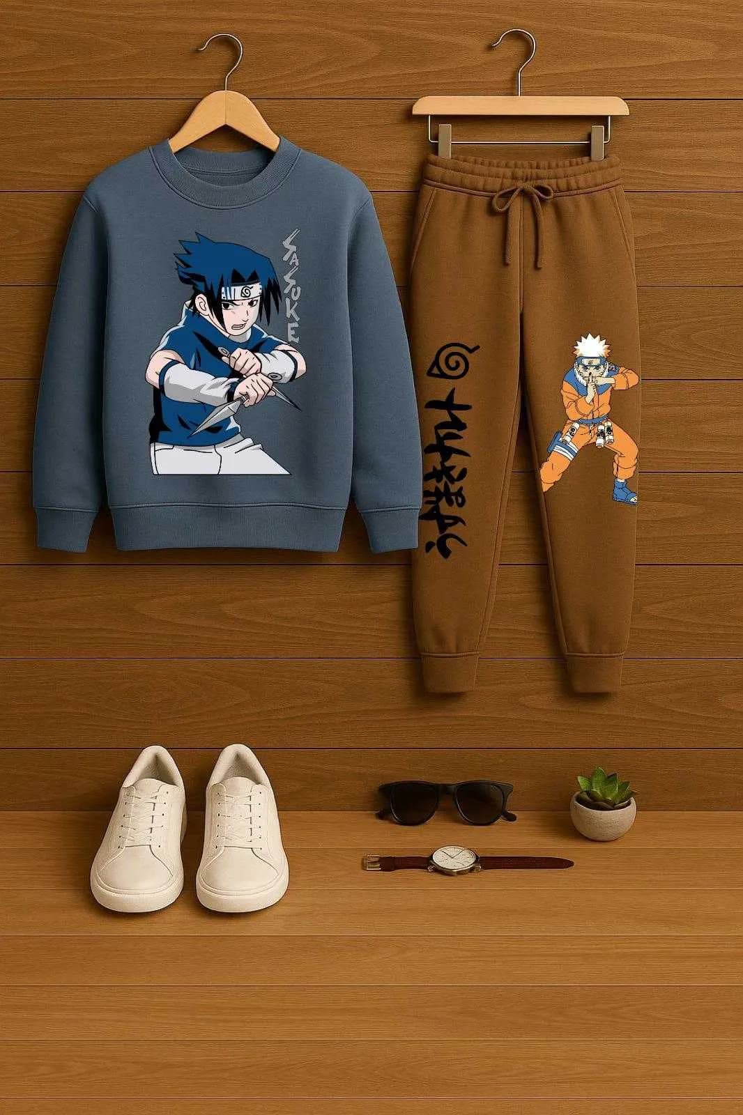 Premium Naruto Kids Loopknit Set - Perfect For Winters - Grey(5-6) - Image 2