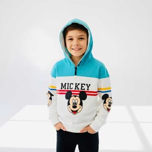 Kids Zipper Hoodie - Mickey White(3-4 years)